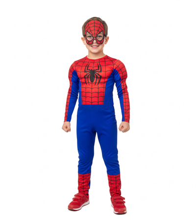 Spiderman kostümü kaslı çocuk Örümcek adam Kaslı kostümü maskeli parti kıyafeti