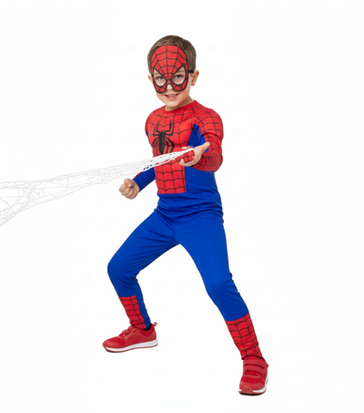 Spiderman kostümü kaslı çocuk Örümcek adam Kaslı kostümü maskeli parti kıyafeti