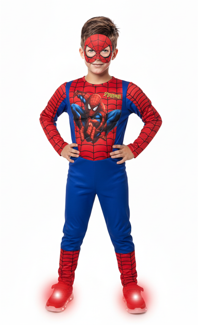 Spiderman kostümü kaslı Yeni çocuk Örümcek adam Kaslı kostümü maskeli parti kıyafeti