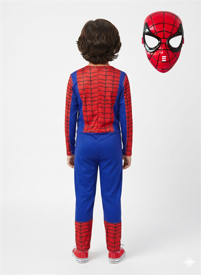 Spiderman Kostümü Örümcek Adam Kostüm 2 Maskeli