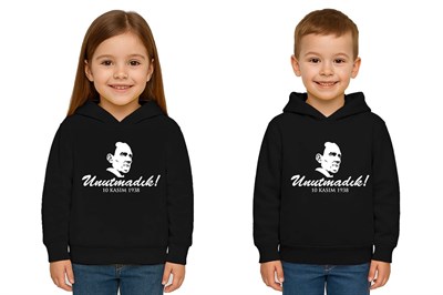 Unisex Ay Yıldızlı 19 Mayıs 29 Ekim 23 Nisan 10 Kasım Atatürk Çocuk Kapüşonlu Sweatshirt