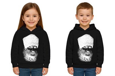 Unisex Ay Yıldızlı 19 Mayıs 29 Ekim 23 Nisan 10 Kasım Atatürk Çocuk Kapüşonlu Sweatshirt