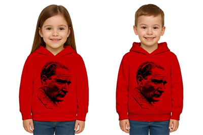 Unisex Ay Yıldızlı 19 Mayıs 29 Ekim 23 Nisan 10 Kasım Atatürk Çocuk Kapüşonlu Sweatshirt