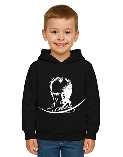 Unisex Ay Yıldızlı 19 Mayıs 29 Ekim 23 Nisan 10 Kasım Atatürk Çocuk Kapüşonlu Sweatshirt
