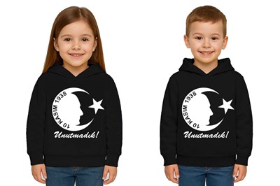 Unisex Ay Yıldızlı 19 Mayıs 29 Ekim 23 Nisan 10 Kasım Atatürk Çocuk Kapüşonlu Sweatshirt