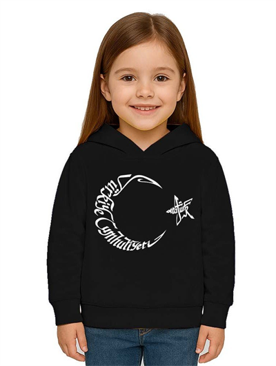 Unisex Ay Yıldızlı 19 Mayıs 29 Ekim 23 Nisan 10 Kasım Atatürk Çocuk Kapüşonlu Sweatshirt