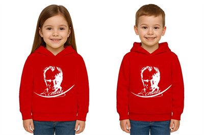 Unisex Ay Yıldızlı 19 Mayıs 29 Ekim 23 Nisan 10 Kasım Atatürk Çocuk Kapüşonlu Sweatshirt