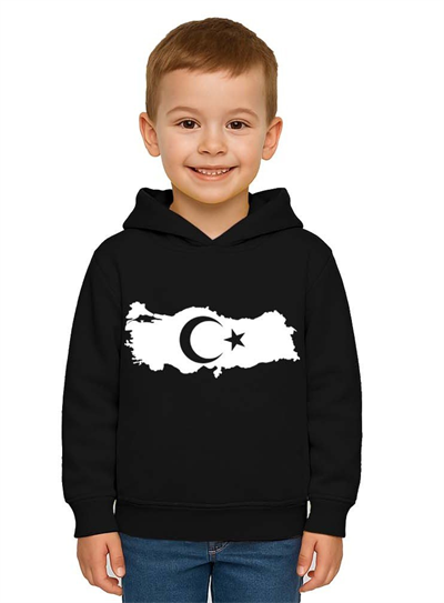 Unisex Ay Yıldızlı 19 Mayıs 29 Ekim 23 Nisan 10 Kasım Atatürk Çocuk Kapüşonlu Sweatshirt