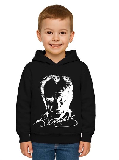 Unisex Ay Yıldızlı 19 Mayıs 29 Ekim 23 Nisan 10 Kasım Atatürk Çocuk Kapüşonlu Sweatshirt