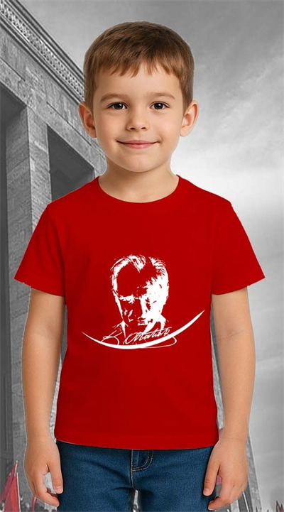 Unisex Ay Yıldızlı T-Shirt 19 Mayıs 29 Ekim 23 Nisan 10 Kasım Atatürk Çocuk Tişört