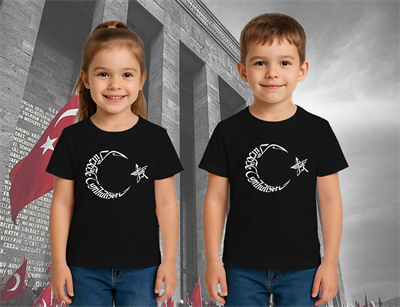 Unisex Ay Yıldızlı T-Shirt 19 Mayıs 29 Ekim 23 Nisan 10 Kasım Atatürk Çocuk Tişört