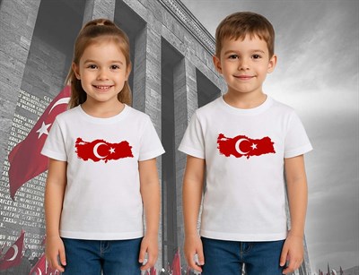 Unisex Ay Yıldızlı T-Shirt 19 Mayıs 29 Ekim 23 Nisan 10 Kasım Atatürk Çocuk Tişört