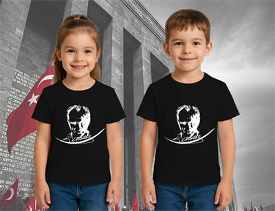 Unisex Ay Yıldızlı T-Shirt 19 Mayıs 29 Ekim 23 Nisan 10 Kasım Atatürk Çocuk Tişört