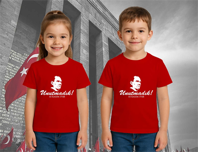 Unisex Ay Yıldızlı T-Shirt 19 Mayıs 29 Ekim 23 Nisan 10 Kasım Atatürk Çocuk Tişört