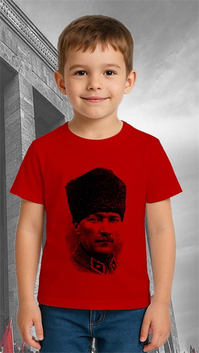 Unisex Ay Yıldızlı T-Shirt 19 Mayıs 29 Ekim 23 Nisan 10 Kasım Atatürk Çocuk Tişört