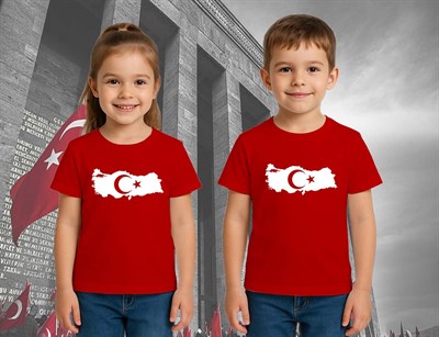 Unisex Ay Yıldızlı T-Shirt 19 Mayıs 29 Ekim 23 Nisan 10 Kasım Atatürk Çocuk Tişört