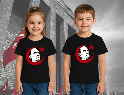 Unisex Ay Yıldızlı T-Shirt 19 Mayıs 29 Ekim 23 Nisan 10 Kasım Atatürk Çocuk Tişört