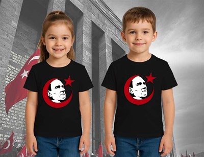 Unisex Ay Yıldızlı T-Shirt 19 Mayıs 29 Ekim 23 Nisan 10 Kasım Atatürk Çocuk Tişört