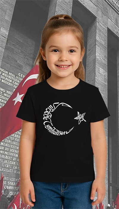 Unisex Ay Yıldızlı T-Shirt 19 Mayıs 29 Ekim 23 Nisan 10 Kasım Atatürk Çocuk Tişört