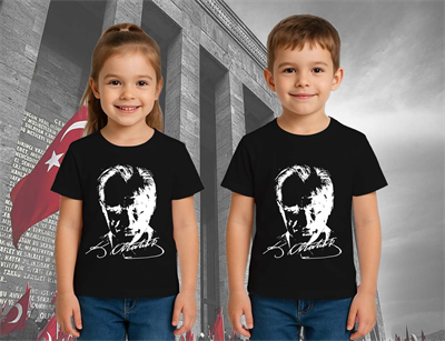 Unisex Ay Yıldızlı T-Shirt 19 Mayıs 29 Ekim 23 Nisan 10 Kasım Atatürk Çocuk Tişört