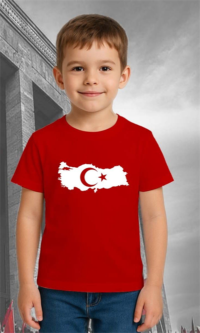 Unisex Ay Yıldızlı T-Shirt 19 Mayıs 29 Ekim 23 Nisan 10 Kasım Atatürk Çocuk Tişört