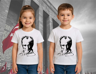 Unisex Ay Yıldızlı T-Shirt 19 Mayıs 29 Ekim 23 Nisan 10 Kasım Atatürk Çocuk Tişört