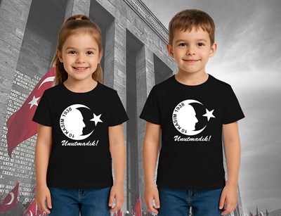 Unisex Ay Yıldızlı T-Shirt 19 Mayıs 29 Ekim 23 Nisan 10 Kasım Atatürk Çocuk Tişört