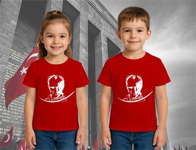 Unisex Ay Yıldızlı T-Shirt 19 Mayıs 29 Ekim 23 Nisan 10 Kasım Atatürk Çocuk Tişört