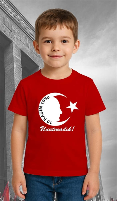 Unisex Ay Yıldızlı T-Shirt 19 Mayıs 29 Ekim 23 Nisan 10 Kasım Atatürk Çocuk Tişört