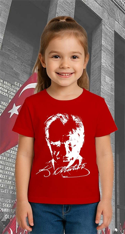 Unisex Ay Yıldızlı T-Shirt 19 Mayıs 29 Ekim 23 Nisan 10 Kasım Atatürk Çocuk Tişört