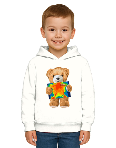 Unisex ayıcık bear Baskılı Çocuk Kapşonlu Swaetshirt 3 İplik Şardonlu