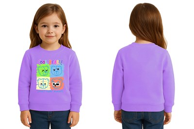 Unisex ayıcık bear Baskılı Çocuk Swaetshirt 3 İplik Şardonlu