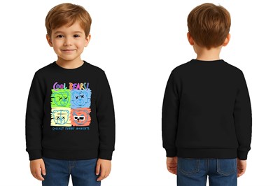 Unisex ayıcık bear Baskılı Çocuk Swaetshirt 3 İplik Şardonlu