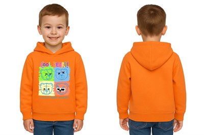 Unisex ayıcık bear Baskılı Çocuk Swaetshirt Kapşonlu 3 İplik Şardonlu