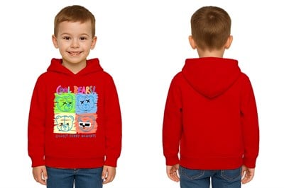 Unisex ayıcık bear Baskılı Çocuk Swaetshirt Kapşonlu 3 İplik Şardonlu