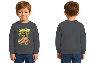 Unisex ayıcık bear Baskılı Çocuk Swaetshirt 3 İplik Şardonlu
