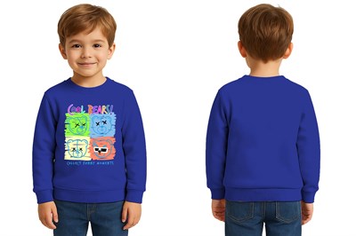 Unisex ayıcık bear Baskılı Çocuk Swaetshirt 3 İplik Şardonlu