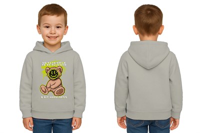 Unisex ayıcık bear Baskılı Çocuk Swaetshirt Kapşonlu 3 İplik Şardonlu