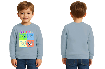 Unisex ayıcık bear Baskılı Çocuk Swaetshirt 3 İplik Şardonlu