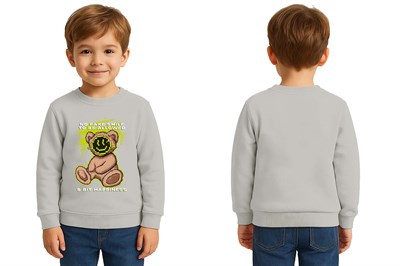 Unisex ayıcık bear Baskılı Çocuk Swaetshirt 3 İplik Şardonlu