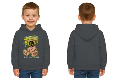 Unisex ayıcık bear Baskılı Çocuk Swaetshirt Kapşonlu 3 İplik Şardonlu
