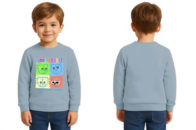 Unisex ayıcık bear Baskılı Çocuk Swaetshirt 3 İplik Şardonlu
