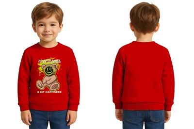 Unisex ayıcık bear Baskılı Çocuk Swaetshirt 3 İplik Şardonlu