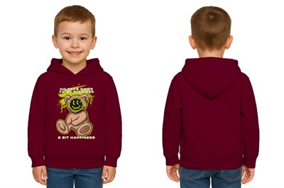 Unisex ayıcık bear Baskılı Çocuk Swaetshirt Kapşonlu 3 İplik Şardonlu