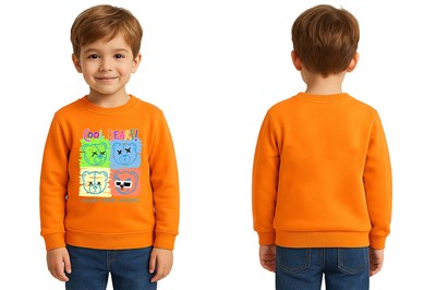 Unisex ayıcık bear Baskılı Çocuk Swaetshirt 3 İplik Şardonlu