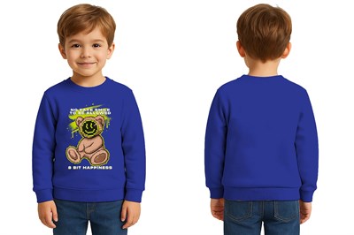 Unisex ayıcık bear Baskılı Çocuk Swaetshirt 3 İplik Şardonlu