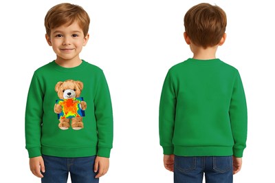 Unisex ayıcık bear Baskılı Çocuk Swaetshirt 3 İplik Şardonlu