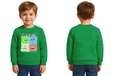 Unisex ayıcık bear Baskılı Çocuk Swaetshirt 3 İplik Şardonlu