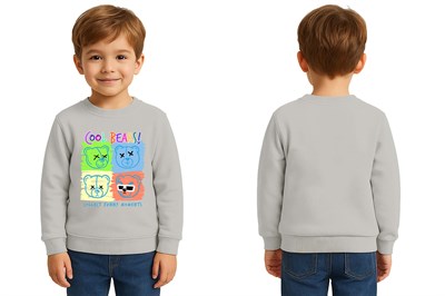 Unisex ayıcık bear Baskılı Çocuk Swaetshirt 3 İplik Şardonlu