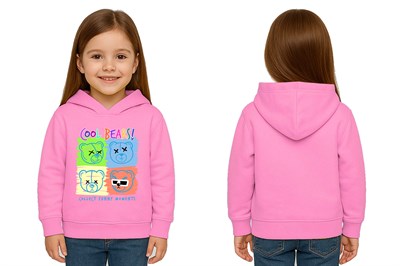Unisex ayıcık bear Baskılı Çocuk Swaetshirt Kapşonlu 3 İplik Şardonlu
